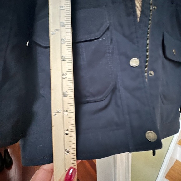 Hollister Heritage Sherpa Lined Parka Coat blue size XS - Picture 15 of 16